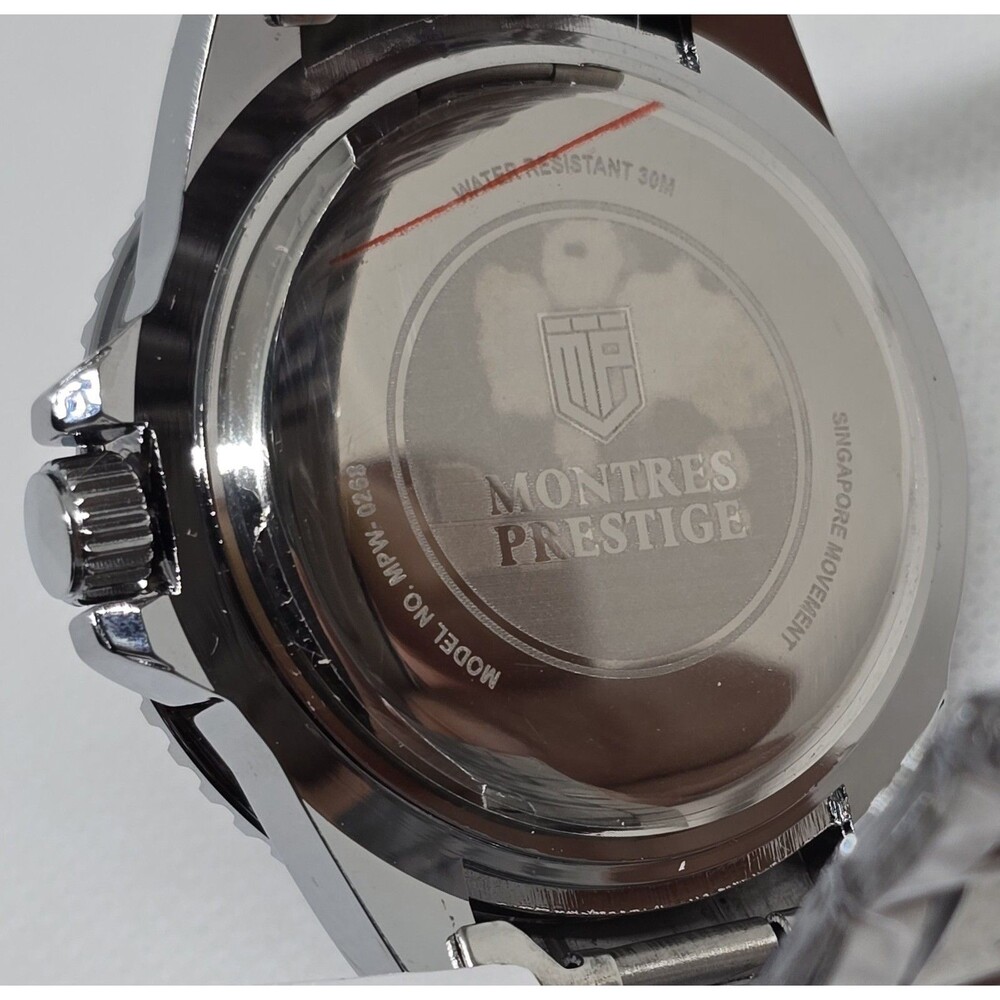 Montres Prestige Men's Silver Blue Watch 42mm MPW-0268 - Picture 5 of 7